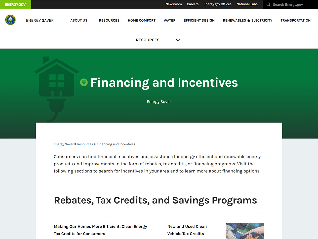 Enerfy Saver - Financing and Incentives