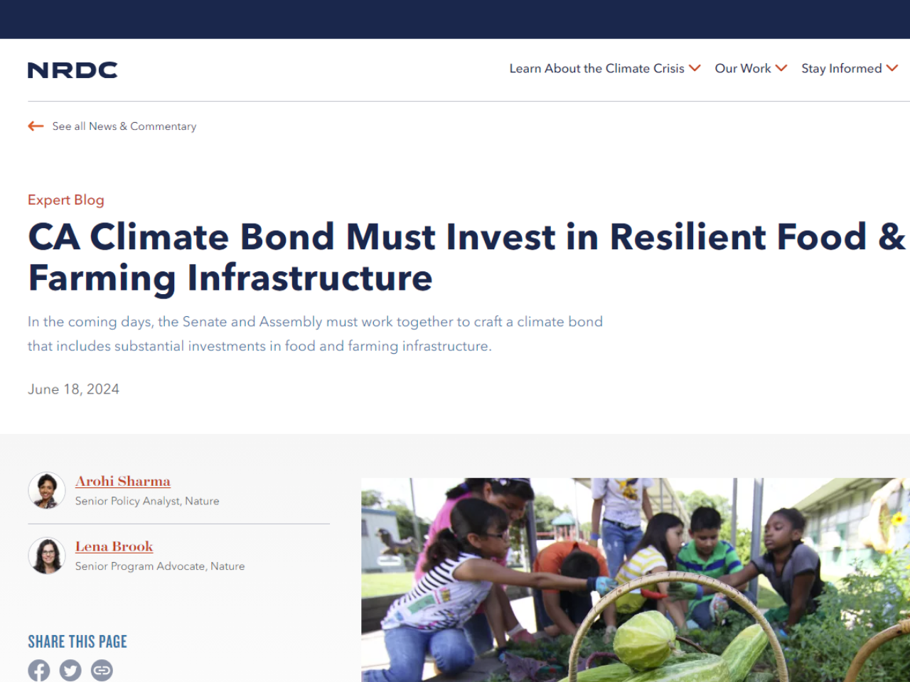 CA Climate Bond Must Invest in Resilient Food & Farm Infrastructure