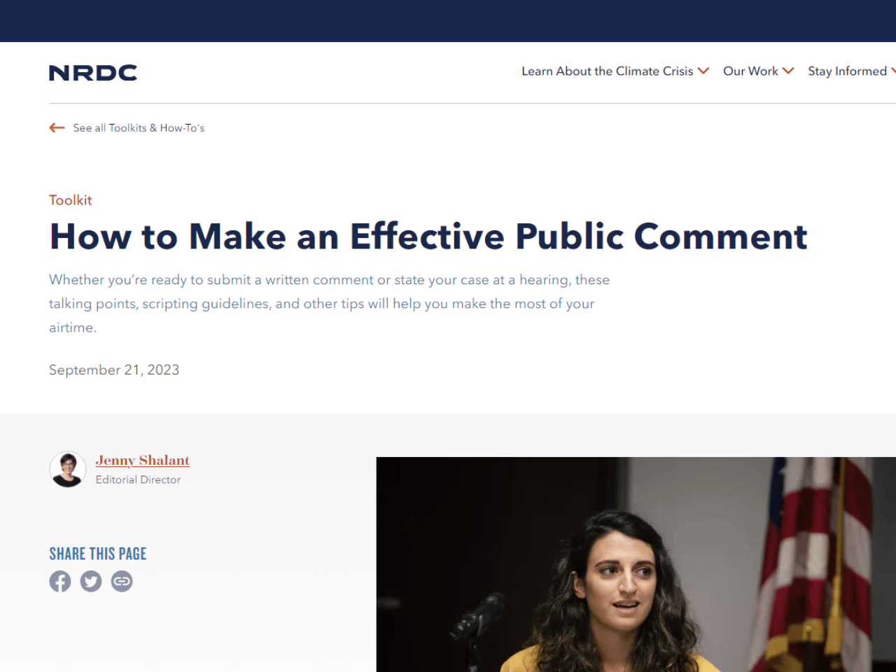 NRDC - How to Make an Effective Public Comment