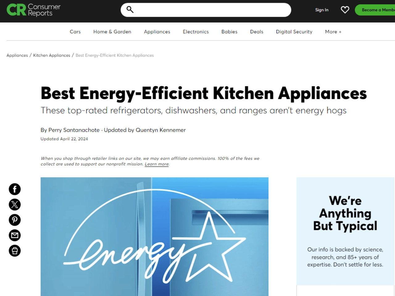 Consumer Reports - Best Energy Efficient Kitchen Appliances