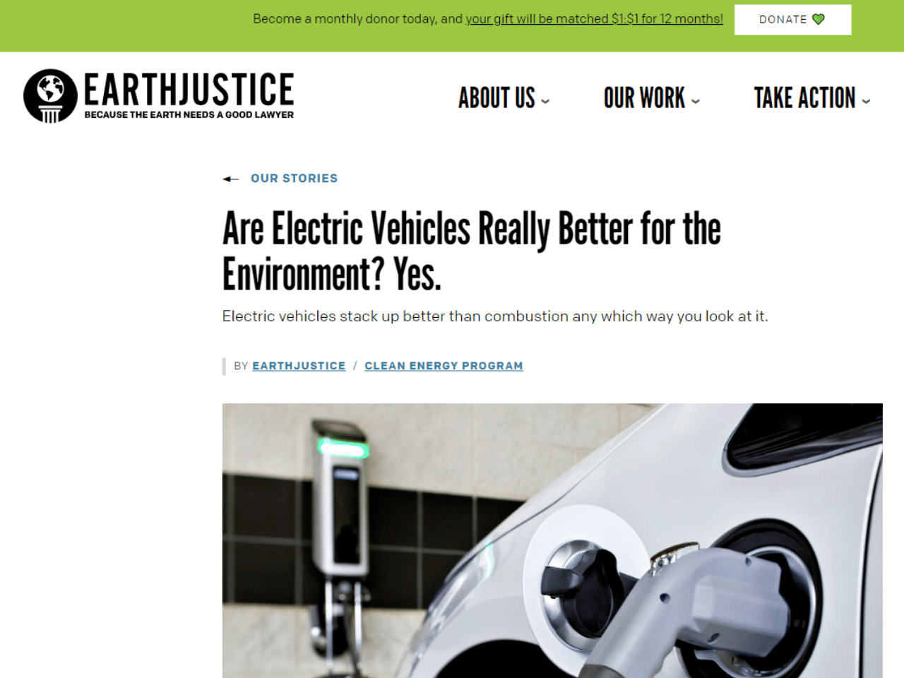 Earthjustice - Are Electric Vehicles Really Better for the Environment Yes