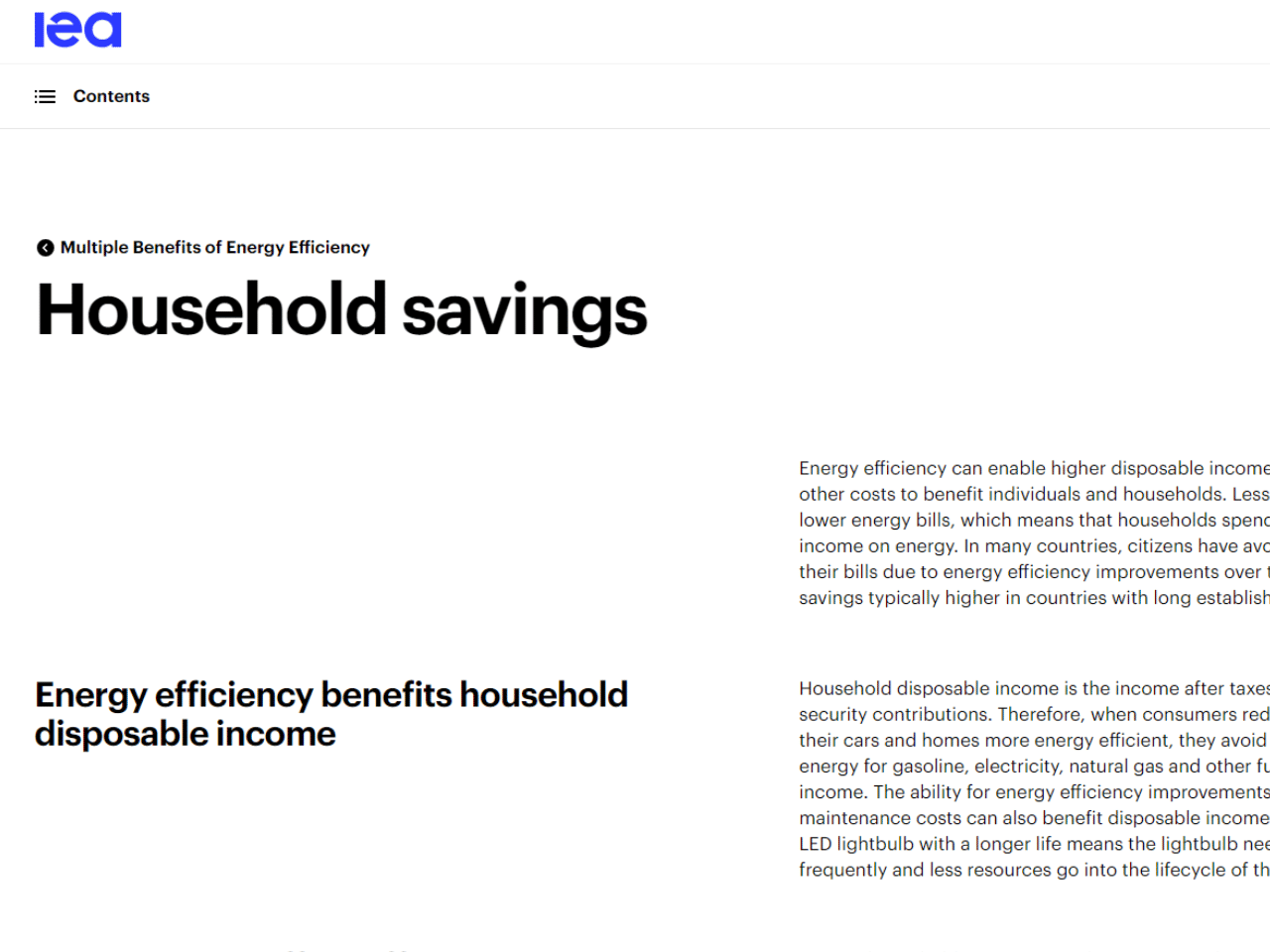 IEA - Household savings